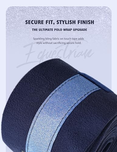 Harrison Howard Horse Polo Wraps Upgrade with Bling Leg Wraps for Horses 4-Pack Fleece Leg Wraps Stable Supplies Navy L