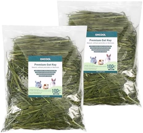 Premium Dust-Free Oat Hay 2.2lbs (2×1.1lbs) for Small Pets
