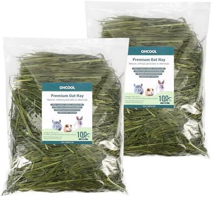 Premium Dust-Free Oat Hay 2.2lbs (2×1.1lbs) for Small Pets