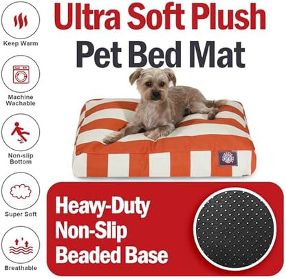Majestic Pet Rectangular Dog Bed, Small, 27x20x4 in, Washable, Burnt Orange