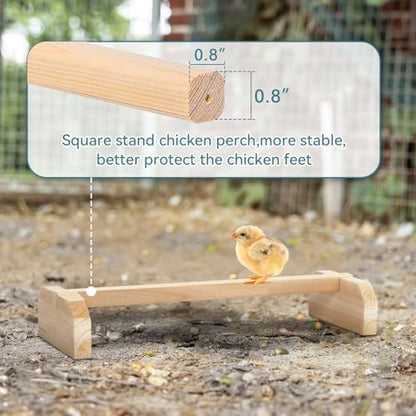 PETSFIT Baby Chick Roosting Bar, Anti-Rotation, Solid Wood, for Brooder