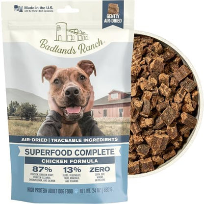 BADLANDS RANCH Air-Dried Chicken Dog Food, 87% Real Meat, 24 oz