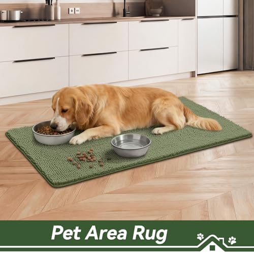 Bcoimo Super Absorbent Dog Door Mat, 48"*30" Anti Slip Mat for Muddy Paws