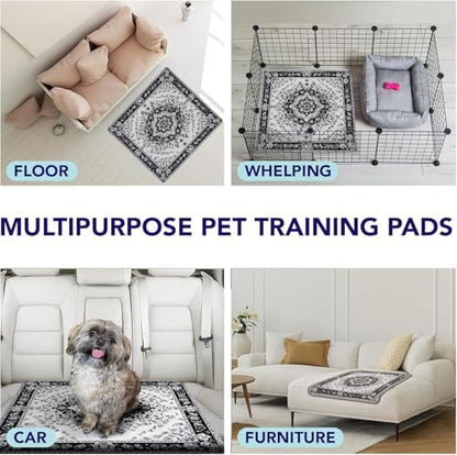 PUPIBOO Washable Pee Pads for Cats & Dogs - Super Absorbent Reusable Cat Litter Mat & Puppy Training Pads - 100% Waterproof, Leak-Proof & Non-Slip Whelping Pads for Pet Housebreaking