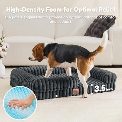 ChiXnuggle Faux Fur Orthopedic Dog Bolster Bed, Waterproof Washable Cover