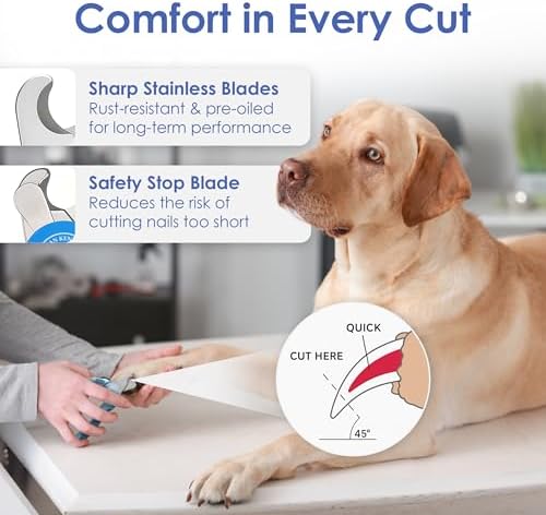 AKC Dog & Cat Stainless Steel Nail Clippers with Safety Guard and Nail File