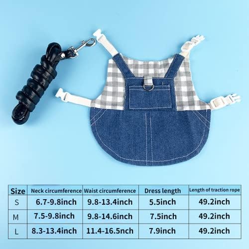 Rabbit Harness and Leash for Walking Escape Proof - Cute Mesh Breathable Bunny Vest Harness Outdoor Camping Hiking Training - Also Suit for Ferret Kittn Puppy Small Animals (Large)