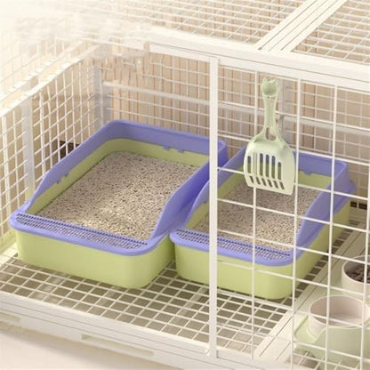 Litter Box, Open Top Cat Litter Box with High Sides & Detachable Basin, Includes Shovel Cat Litter Box(Purple)