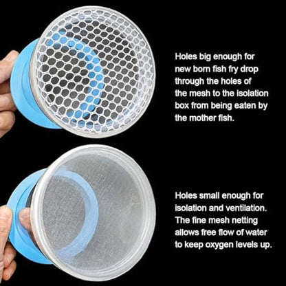 Floating Fish Breeding Isolation Box for Aquarium Tank Plastic Mesh Hatchery Incubator Breeder Box for Baby Fish Betta Shrimp Clownfish Guppy (Blue, Small)