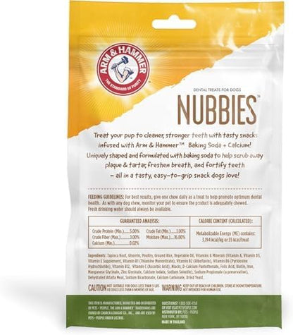 Arm & Hammer Nubbies Dental Treats, Chicken Flavor, 20 Count Bag, 24-Pack