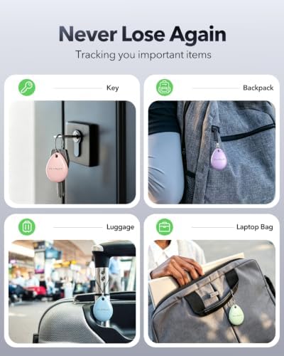 Air Tracker Tags-4 Pack for Apple Find My, iOS Only, Official MFi Certified
