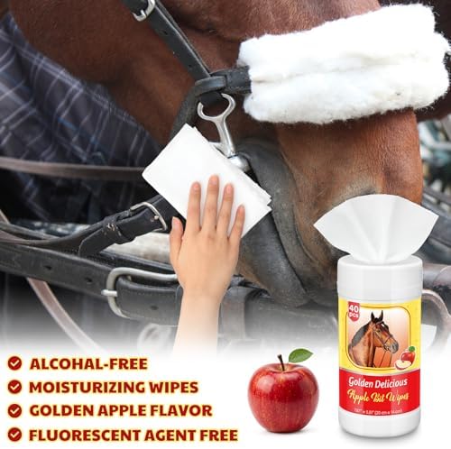 Threlaco 3 Pack Horse Bit Wipes, Apple Horse Bit Cleaners