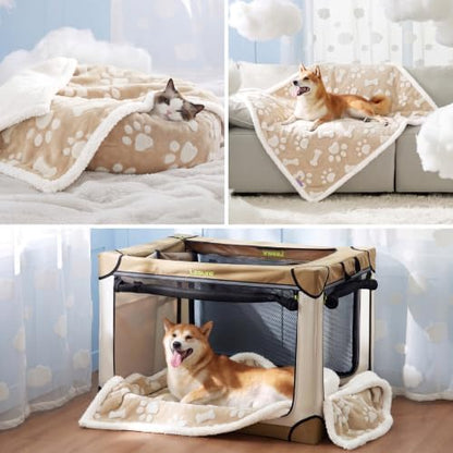 LE SURE Waterproof Dog Blankets for Small Dogs Cute Cozy 3D Jacquard,25x35