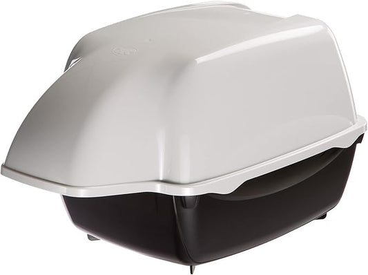 Ferplast Cosmic Outdoor Cat Litter Box - Waterproof Dog-Proof Cat Toilet with Tunnel Entry, High-Sided Base for Litter Containment, Easy-Clean Design, Durable Thermoplastic Resin in Black