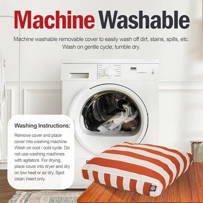 Majestic Pet Rectangle Large Dog Bed Washable – Non Slip Comfy Pet Bed – Dog Crate Bed with Removable Washable Cover – Dog Kennel Bed for Sleeping - Dog Bed Large Breed 44x36x5 Inch – Burnt Orange