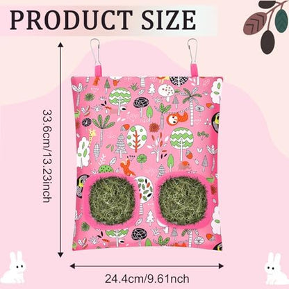 UPINS 3Pack Guinea Pig Hay Feeder Bag,Bunny Rabbit Cage Bag Hanging Holder