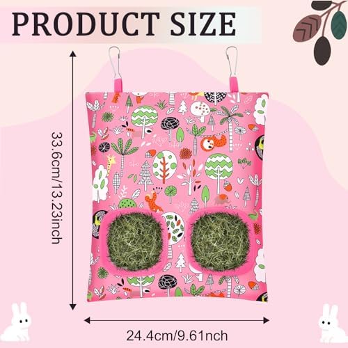 UPINS 3Pack Guinea Pig Hay Feeder Bag,Bunny Rabbit Cage Bag Hanging Holder