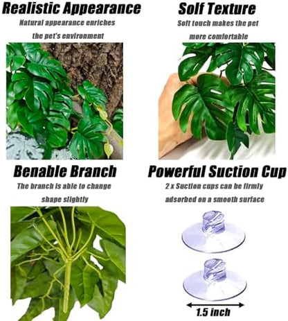 Woyrise Fake Reptile Plants for Terrarium,Tank Decor, Artificial Plant