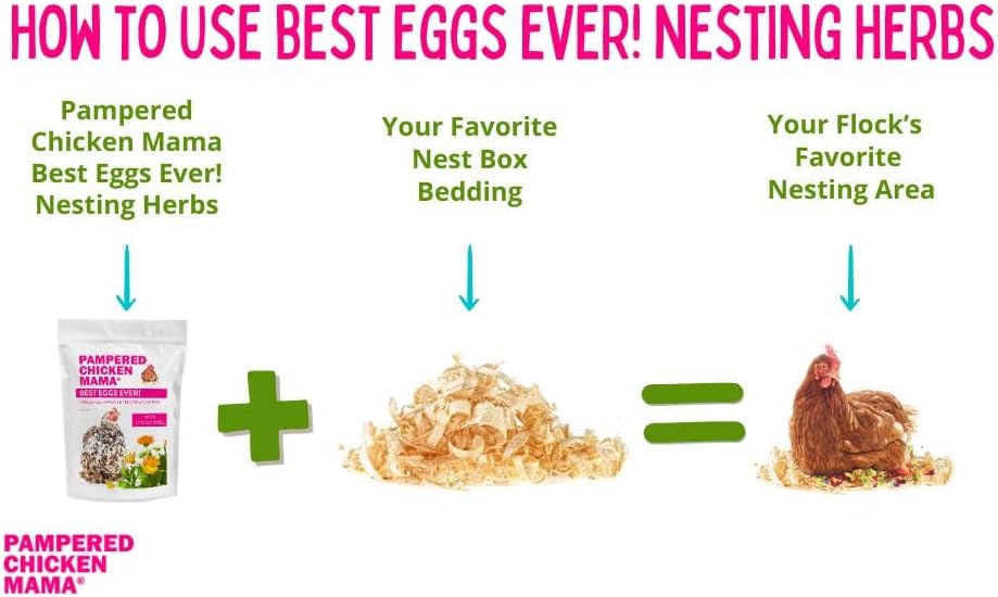 Pampered Chicken Mama Premium Nesting Herbs for Chickens (20 oz) Made with Flowers & Botanicals | Chicken Nesting Herbs | Nesting Herbs for Chicken Coop Herbs
