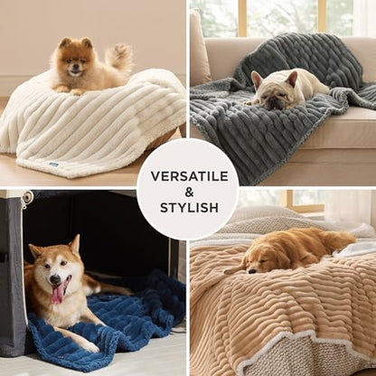 Bedsure ComfyFleece™ Waterproof Dog Blankets for Large Dogs,40x50
