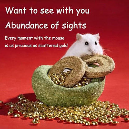Unique-Shaped Hamster Toys Guinea Pig Toys, Timothy Hay for Pet Rabbits, Guinea Pigs, and Chinchillas Golden