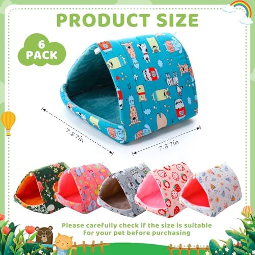 Ripeng 6 Pcs Guinea Pig Hideout Rabbit Bed, 7.9inch Cute Animals