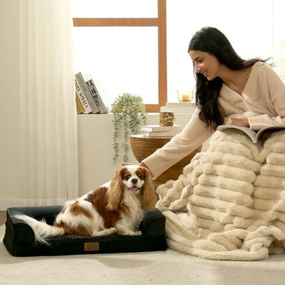 COZY KISS Orthopedic Dog Bed for Medium Small Size Dogs, U Shaped 30x20 in