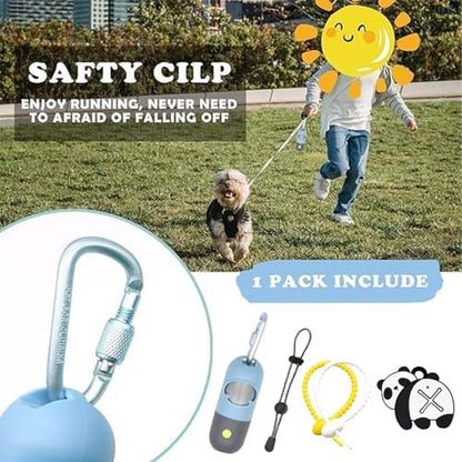 YUCHIYA Dog Poop Bag Holder Dispenser with LED Flashlight(Blue)