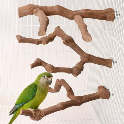 3PCS Natural Grapevine Bird Perch Set for Cage, Parakeet Cage Accessories