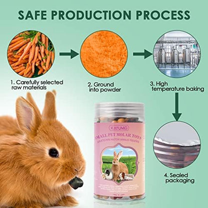 KATUMO Rabbit Treats, 180g / 6oz Dwarf Hamster Treats Natural Chew Toys for for Guinea Pig Hamster Bunny Chinchilla Gerbil
