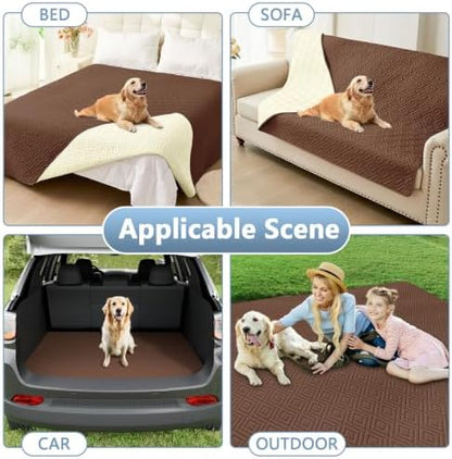 hyha Waterproof Reversible Dog Blanket, Pet Blanket for Sofa Couch