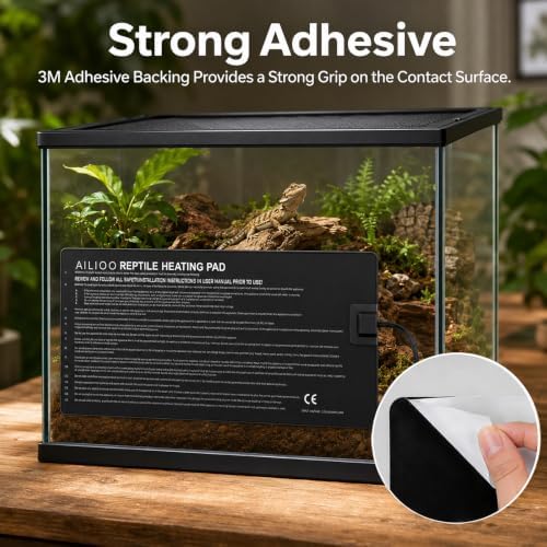 Aiicioo Reptile Heating Pad - Hermit Crab Heater Heat Mat for Reptiles Snake Lizard 24 Watt