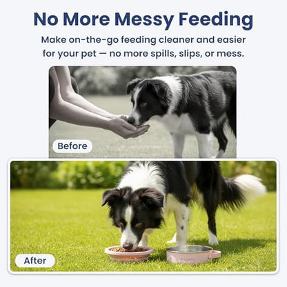 PawsPik 2-in-1 Travel Dog & Cat Bowl – Collapsible BPA-Free Silicone