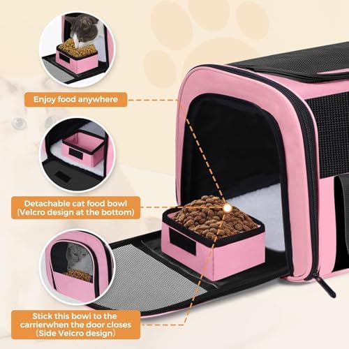 Large Soft Cat Carrier Up to 28 Lbs, Washable Pet Bag Medium to Big Pets