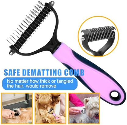 Complete Pet Grooming Solution by Dog - 9PCS Kit with Slicker Brush, Deshedding Tool, and Grooming Comb for All Breeds and Sizes, Promotes Healthy Skin and Coat