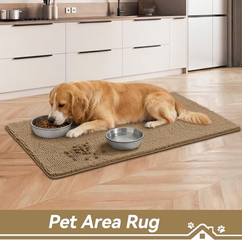 Bcoimo Super Absorbent Dog Door Mat, 48"*30" Anti Slip Mat for Muddy Paws