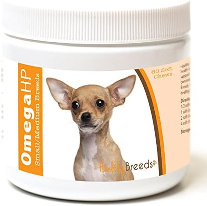 Healthy Breeds Chihuahua Omega HP Fatty Acid Skin and Coat Support Soft Chews 60 Count