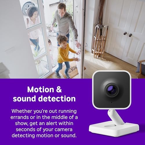 Roku Indoor Camera, Home Security with 1080p HD Color Night Vision, 2-Pack