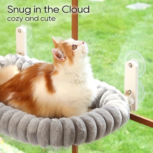 Zakkart SnugCloud Foldable Cat Window Perch (Gray, M)