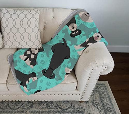 Caroline's Treasures MLM1059LQB Black and Silver Schnauzer Quilted Blanket 50x60 Artwork Pattern Quilted Throw Blanket for Bed, Couch, Sofa, Soft and Lightweight