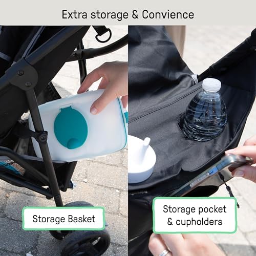 Ingenuity 3D Mini Convenience Stroller – Lightweight Stroller with Compact Fold, Multi-Position Recline, Canopy with Pop Out Sun Visor and More – Umbrella Stroller for Travel and More, Gray