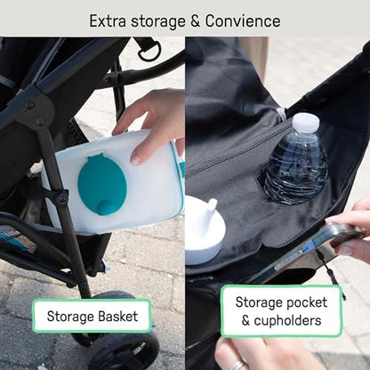 Ingenuity 3D Mini Convenience Stroller – Lightweight Stroller with Compact Fold, Multi-Position Recline, Canopy with Pop Out Sun Visor and More – Umbrella Stroller for Travel and More, Gray