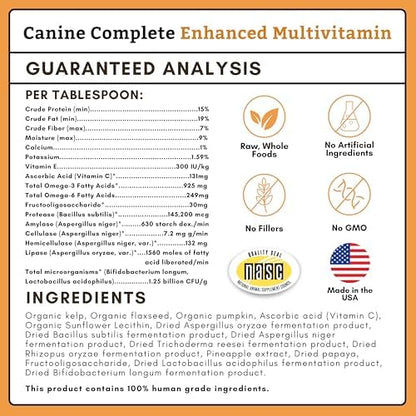 Organic Dog Vitamins with Organic Pumpkin Protein, 4 Lb, 180 Scoops