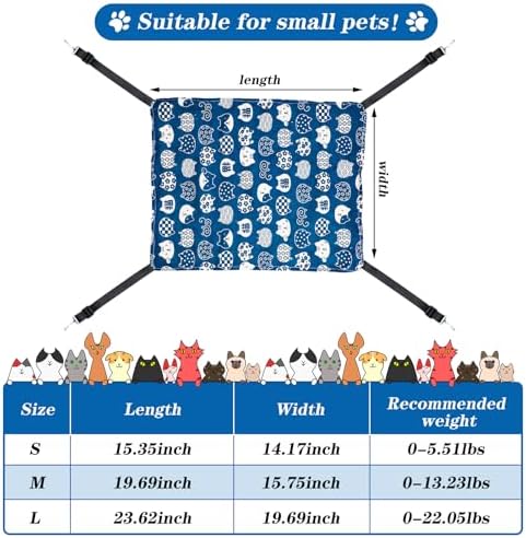 Jetec 2 Pack Cat Hammock for Cage, Cat and Plaid, S