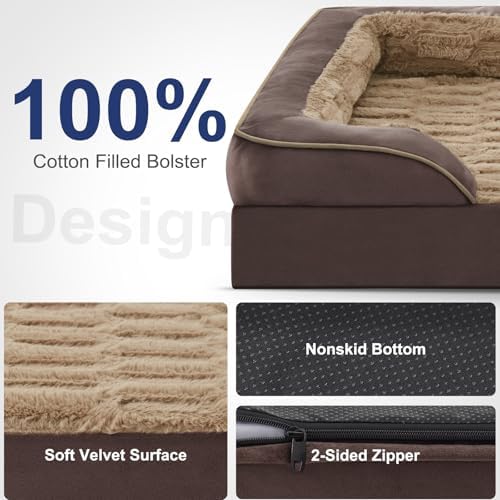 FURTIME Orthopedic Supportive Extra Large Dog Bed, XXL Waterproof Pet Bed