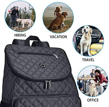 BAGLHER 丨Dog Travel Bag,Airline Approved Pet Supplies Backpack, Dog Travel Backpack with 2 Silicone Collapsible Bowls and 2 Food Baskets.