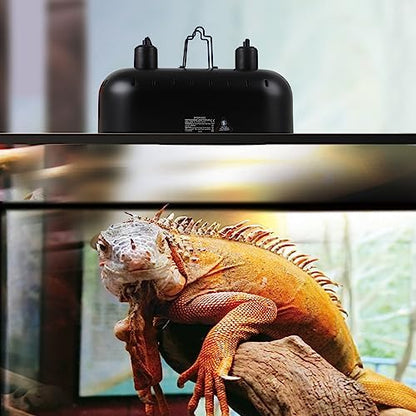 DXOPHIEX 15 inch Dual Reptile Light Fixture Reptile Heat Lamp