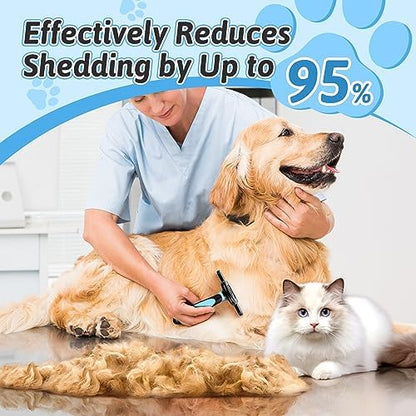 MIU COLOR Long Hair Pet Grooming Brush for Medium & Large Dogs & Cats,Blue
