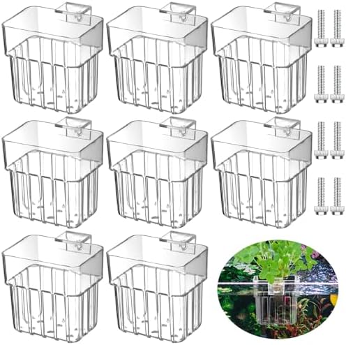 8 Pcs Clear Acrylic Aquarium Plant Holder Hanging Fish Tank Plant Holder