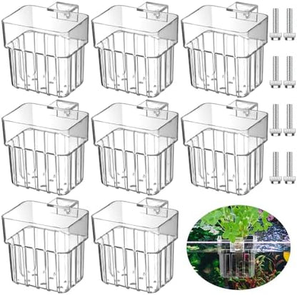 8 Pcs Clear Acrylic Aquarium Plant Holder Hanging Fish Tank Plant Holder
